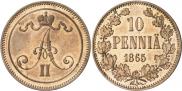 Монета 10 pennia 1876 года, , Copper