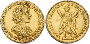 Монета 2 рубля 1724 года, Портрет в античных доспехах, Золото