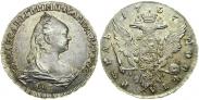 Монета 1 rouble 1757 года, Portrait by J. Dassier, Silver