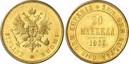 Монета 20 markkaa 1911 года, , Gold