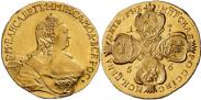 Монета 5 рублей 1759 года, , Золото