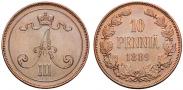 Монета 10 pennia 1889 года, , Copper