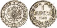 Монета 1 markka 1865 года, , Silver
