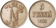Монета 5 pennia 1911 года, , Copper