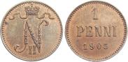 Монета 1 penni 1913 года, , Copper