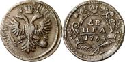 Монета Денга 1735 года, , Медь