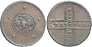 Монета 5 копеек 1729 года, , Медь