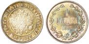 Монета 1 markka 1890 года, , Silver