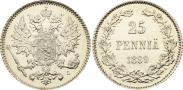 Монета 25 pennia 1898 года, , Silver