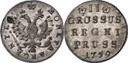Монета 2 grosze 1761 года, , Silver