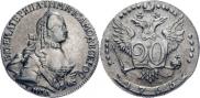 Монета 20 копеек 1766 года, , Серебро