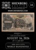 SHENBERG AUCTION, каталог лотов, результаты торгов