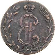 Picture 1 kopeck 1766 year КМ 
