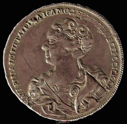 Picture 1 rouble 1726 year  "Moscow type, portrait turned to the left"