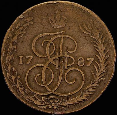 Picture 5 kopecks 1787 year ЕМ 