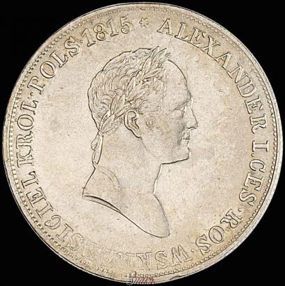 Фото 5 злотых 1829 года FH 