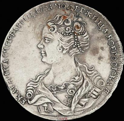 Фото 1 рубль 1726 года  "Московский тип, портрет влево"