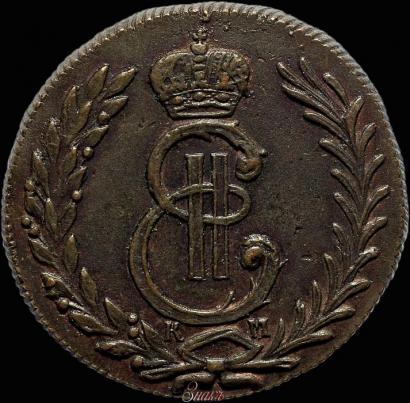 Фото 5 копеек 1780 года КМ 