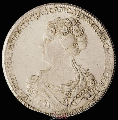 Picture 1 rouble 1726 year СПБ "Petersburg type, portrait turned to the left"