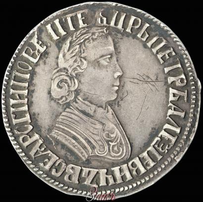 Фото Полтина 1705 года  "Портрет работы Ф. Алексеева"