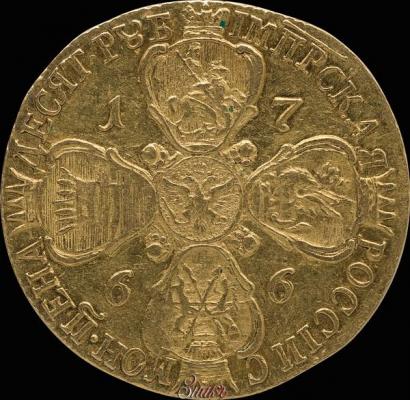 Picture 10 roubles 1766 year СПБ 