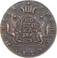 Picture 1 kopeck 1766 year КМ 