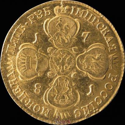 Фото 5 рублей 1781 года СПБ 