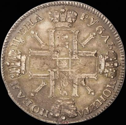 Фото 1 рубль 1725 года СПБ "Солнечный в латах"