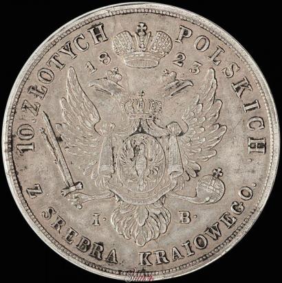Picture 10 złotych 1823 year IB 