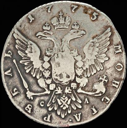 Фото 1 рубль 1775 года ММД-СА 