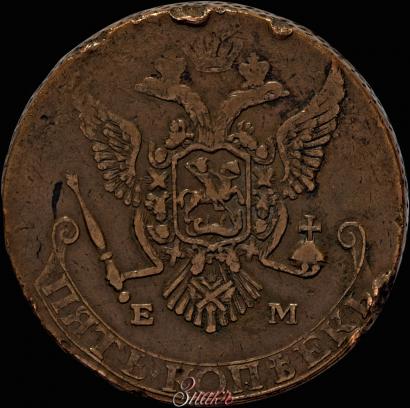 Picture 5 kopecks 1787 year ЕМ 