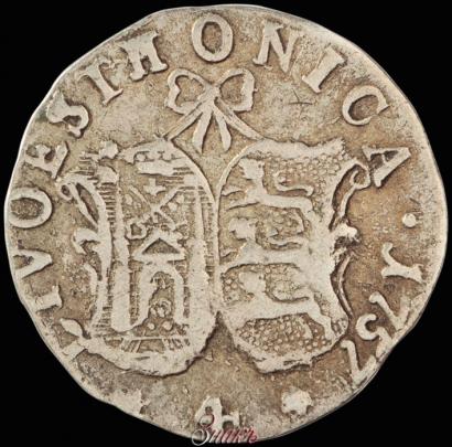 Фото 4 копейки 1757 года  "Ливонез"