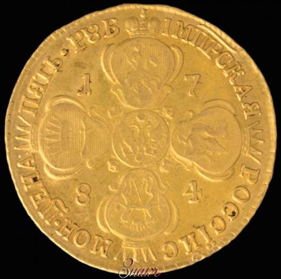 Picture 5 roubles 1784 year СПБ 