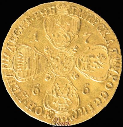 Picture 10 roubles 1766 year СПБ 