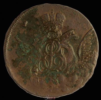 Picture 1 kopeck 1756 year  