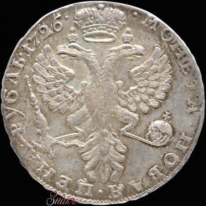 Фото 1 рубль 1726 года  "Московский тип, портрет влево"