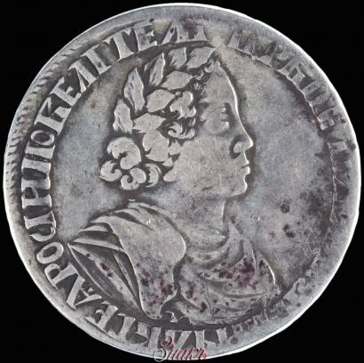 Picture Poltina 1702 year  "Without ribbons near the wreath"