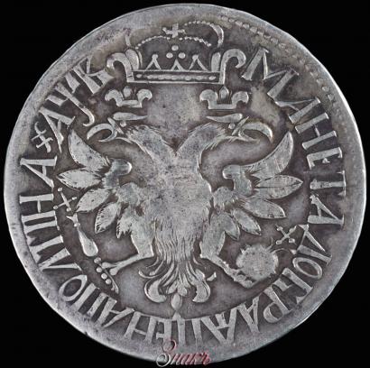 Picture Poltina 1702 year  "Without ribbons near the wreath"