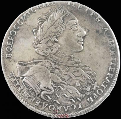 Фото 1 рубль 1723 года OK "Портрет в горностаевой мантии"