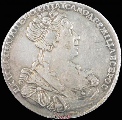 Picture 1 rouble 1727 year СПБ "Petersburg type, portrait turned to the right"