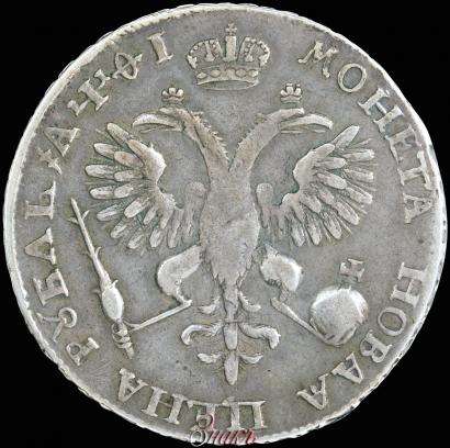 Фото 1 рубль 1719 года OK-L "Портрет в латах"