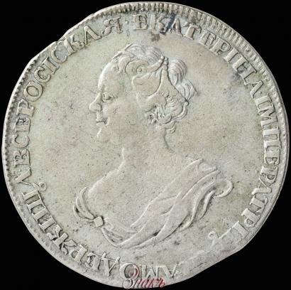Фото 1 рубль 1725 года  "Траурный"