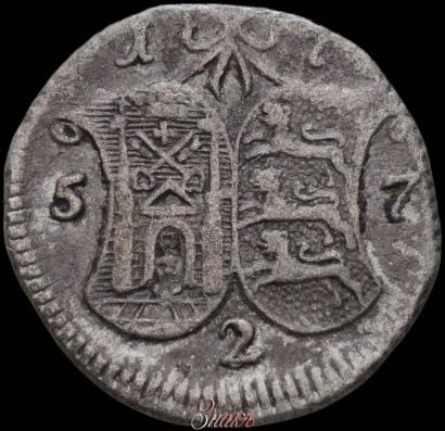 Picture 2 kopecks 1757 year  "For Livonia"