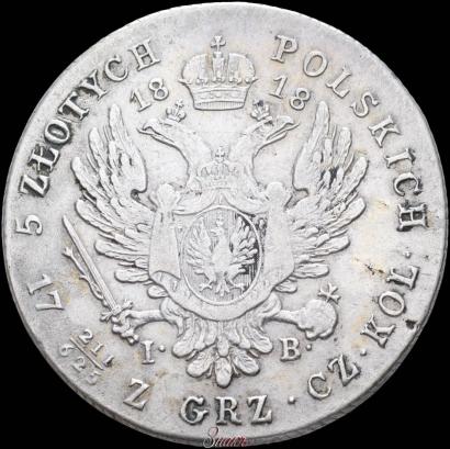 Picture 5 złotych 1818 year IB 