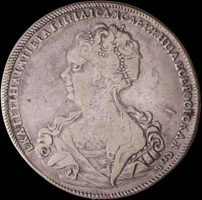 Picture 1 rouble 1725 year СПБ "Petersburg type, portrait turned to the left"