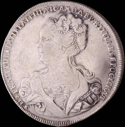 Picture 1 rouble 1725 year СПБ "Petersburg type, portrait turned to the left"