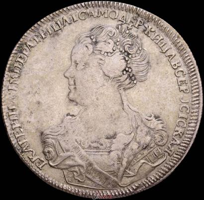 Picture 1 rouble 1726 year СПБ "Petersburg type, portrait turned to the left"