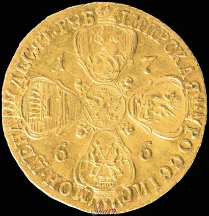 Picture 10 roubles 1766 year СПБ 
