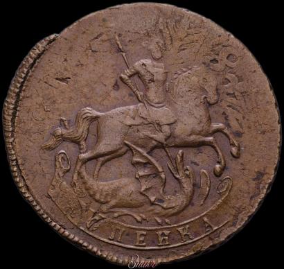 Picture 1 kopeck 1758 year  