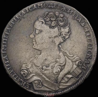 Picture 1 rouble 1726 year  "Moscow type, portrait turned to the left"